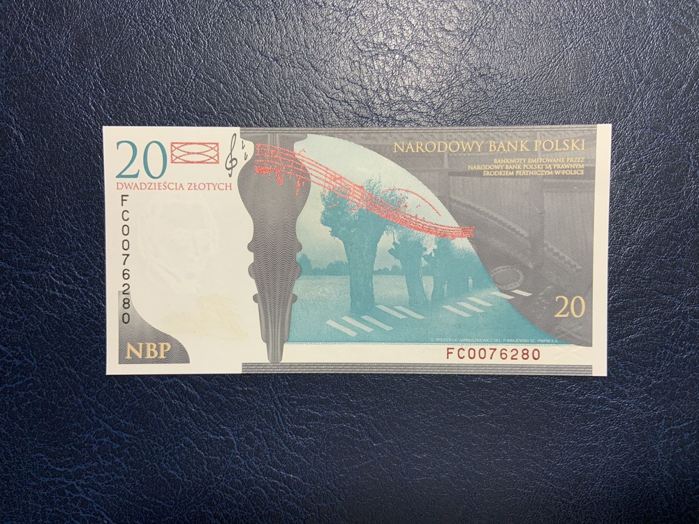 收藏联盟Quantum Auction 第305期拍卖  波兰2009年20玆罗提肖邦纪念钞 品相全新UNC 号码无4