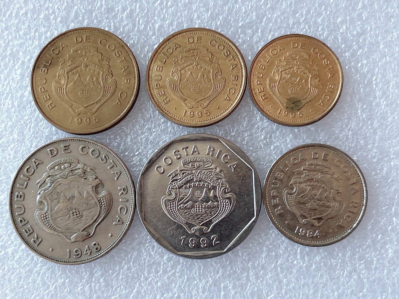 全场一元起拍 世界钱币银币、散币专场 第40期 哥斯达黎加6枚