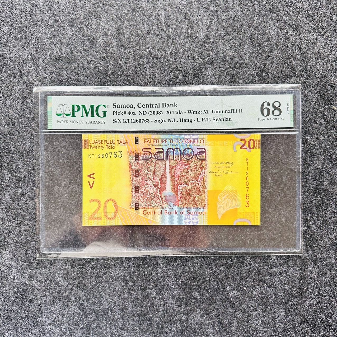 萨摩亚2008年20塔拉，KT1首法冠，IBNS获奖钞🏆，PMG68