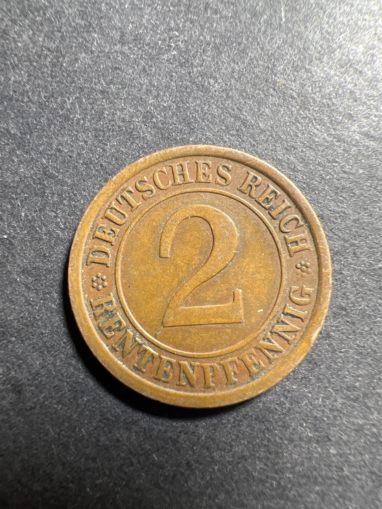 【8个洞收藏】第30场★ 0起1加★硬币专场 新规则实施  德国魏玛时期2芬尼铜币 1924年