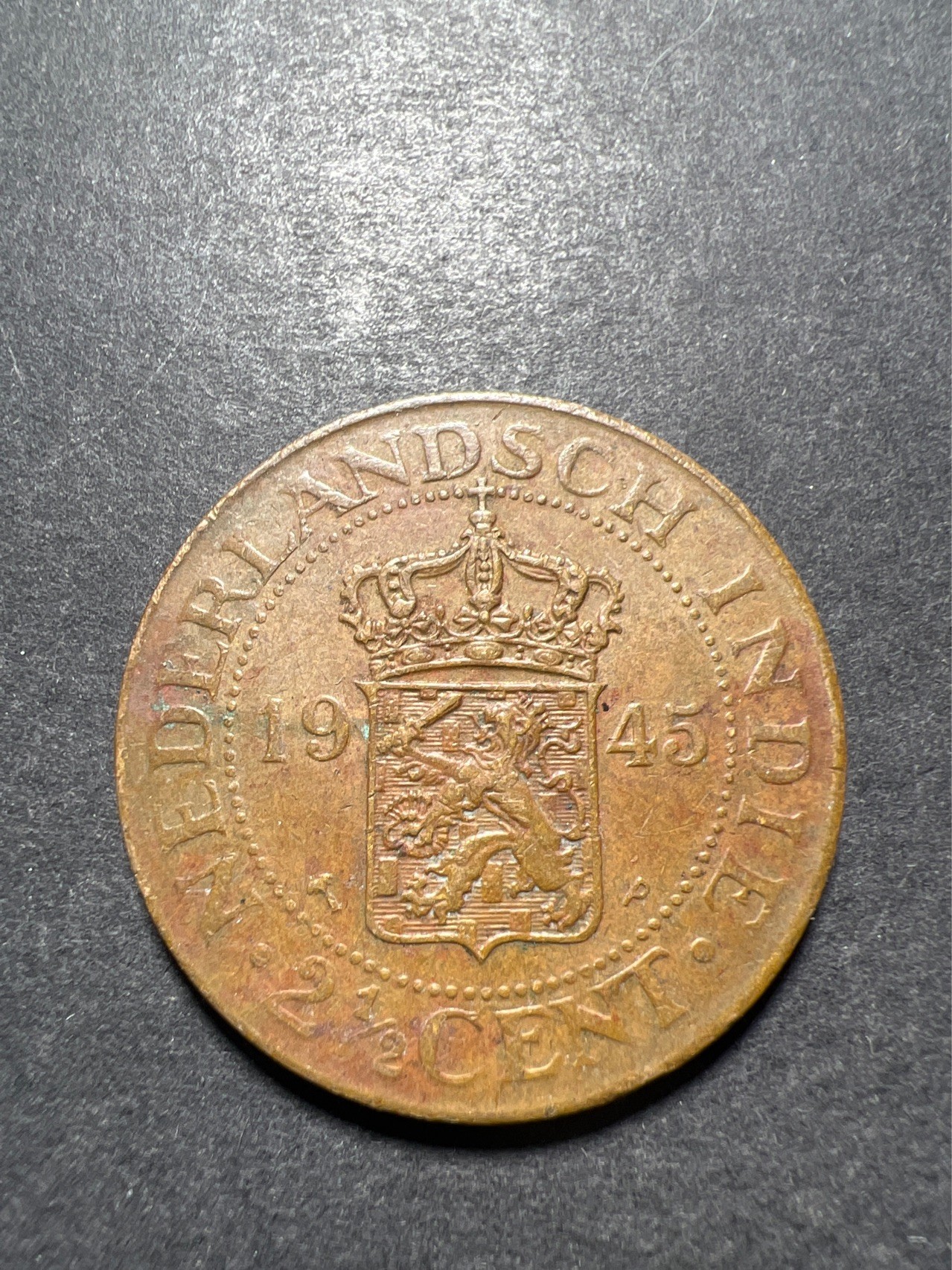 【8个洞收藏】第30场★ 0起1加★硬币专场 新规则实施  荷属印度1945年2.5分铜币