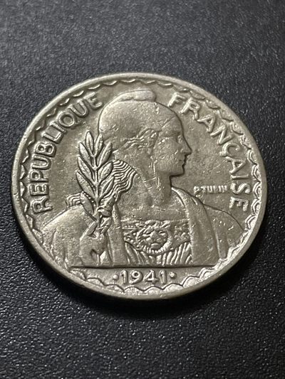 洪武诸明·稀奇钱币基地74场 - 法属印支1941年20分镍币（24mm大币品相超好）