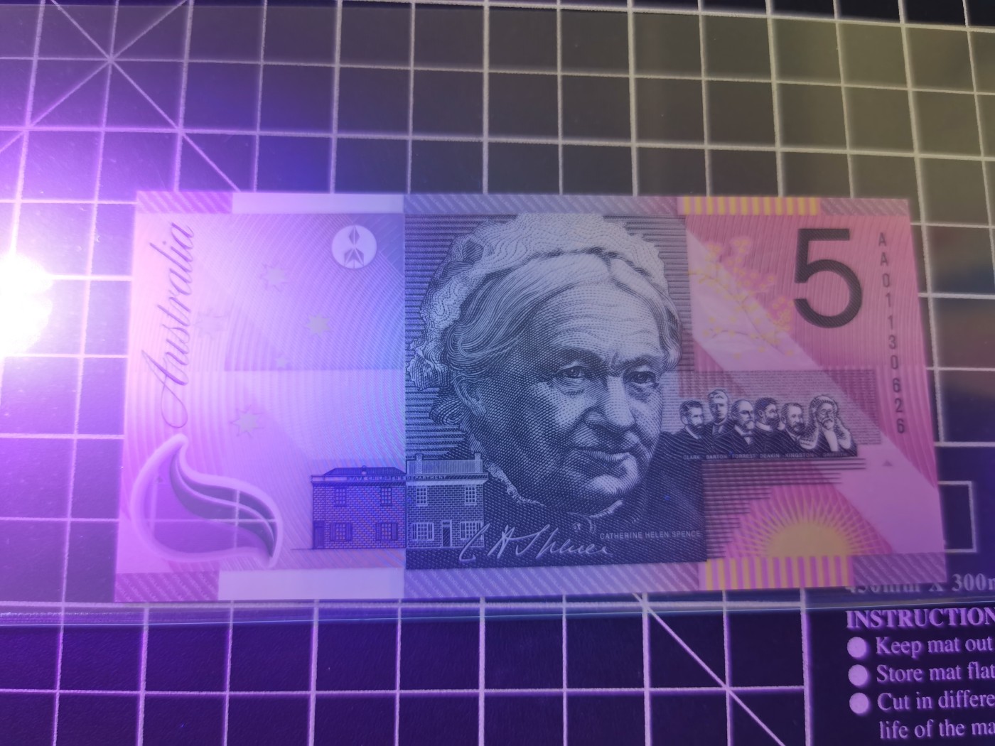 ｛北京钱博会专场｝Immortal auction豹子号及精品专场 澳大利亚5镑纪念钞，AA，Unc