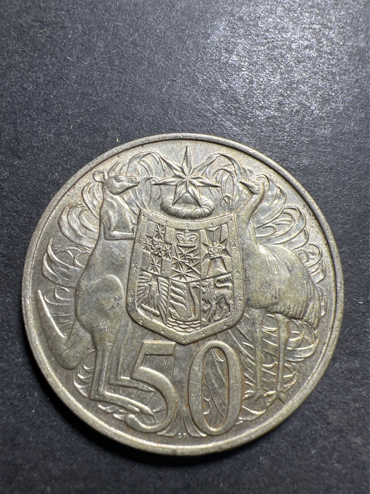 【8个洞收藏】第30场★ 0起1加★硬币专场 新规则实施  银币-澳大利亚1966年50分 袋鼠 伊丽莎白青年女王