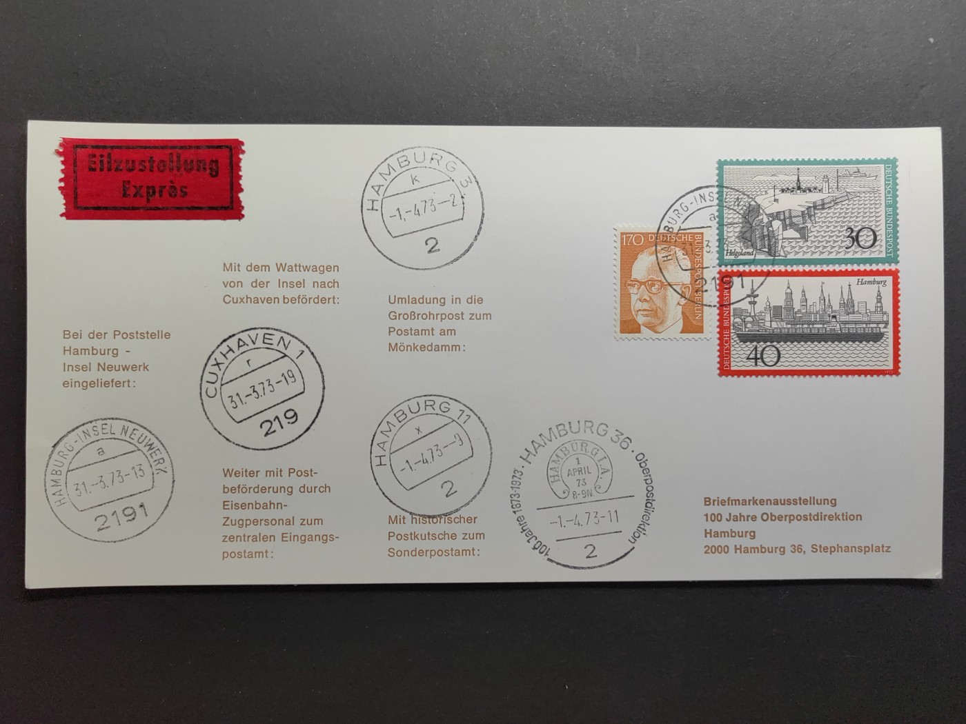 多国古典明信片、邮封、专场（拍卖）第②⑨场 德国邮政100周年实寄片（实寄，带邮路）