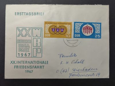 精品邮封专场（拍卖）第３０场 - 东德1967年 第20届国际和平自行车赛2全