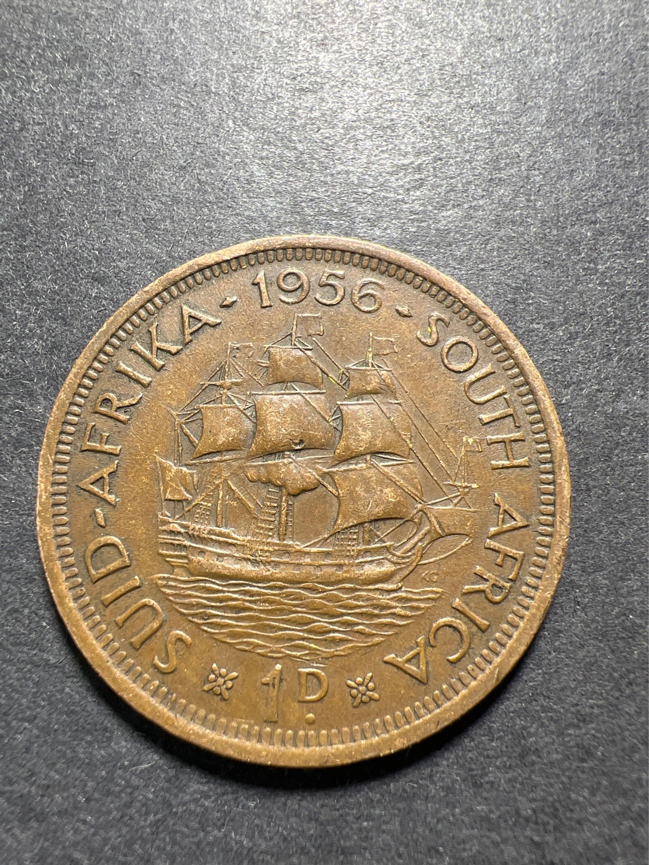 【8个洞收藏】第30场★ 0起1加★硬币专场 新规则实施  南非伊丽莎白二世1便士 1956年