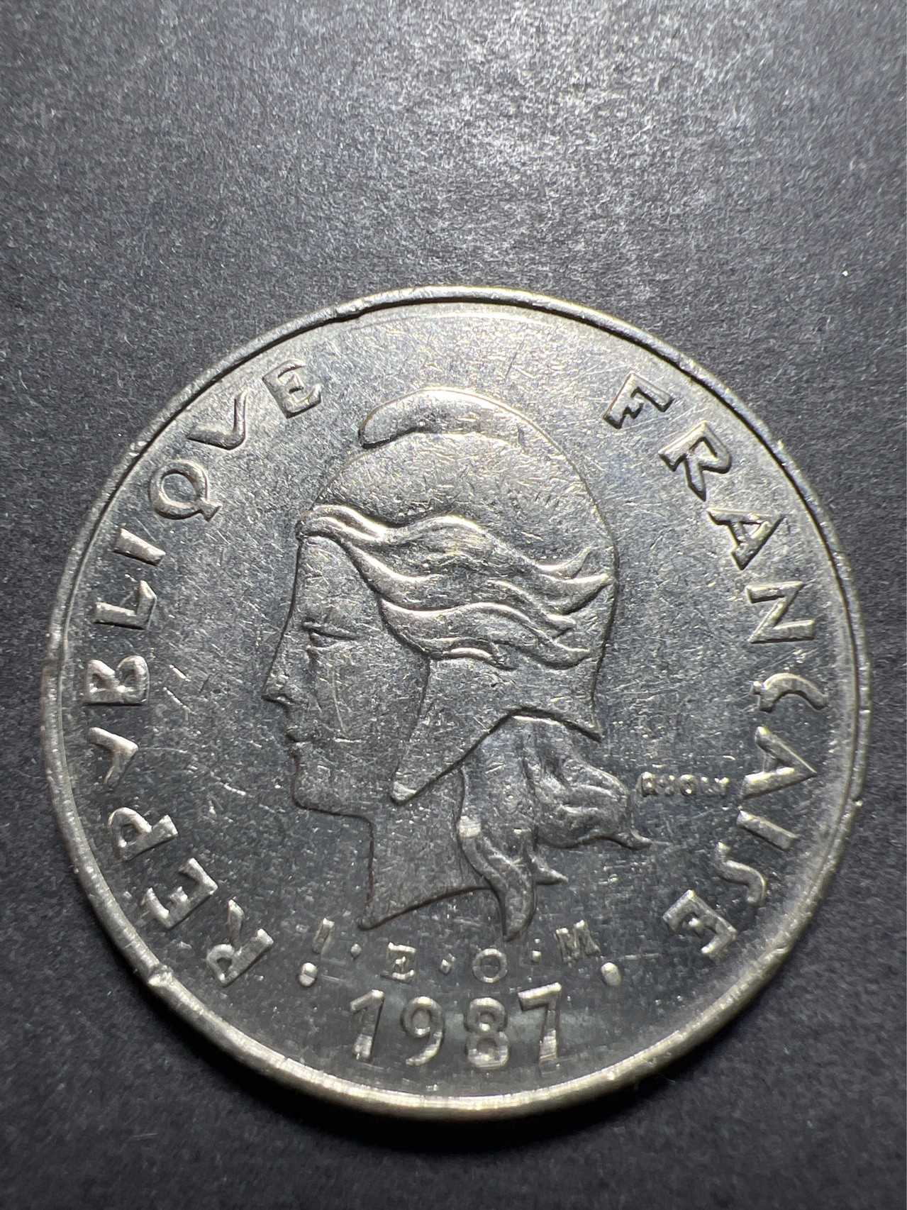 【8个洞收藏】第30场★ 0起1加★硬币专场 新规则实施  法属波利尼西亚 1987年 50法郎