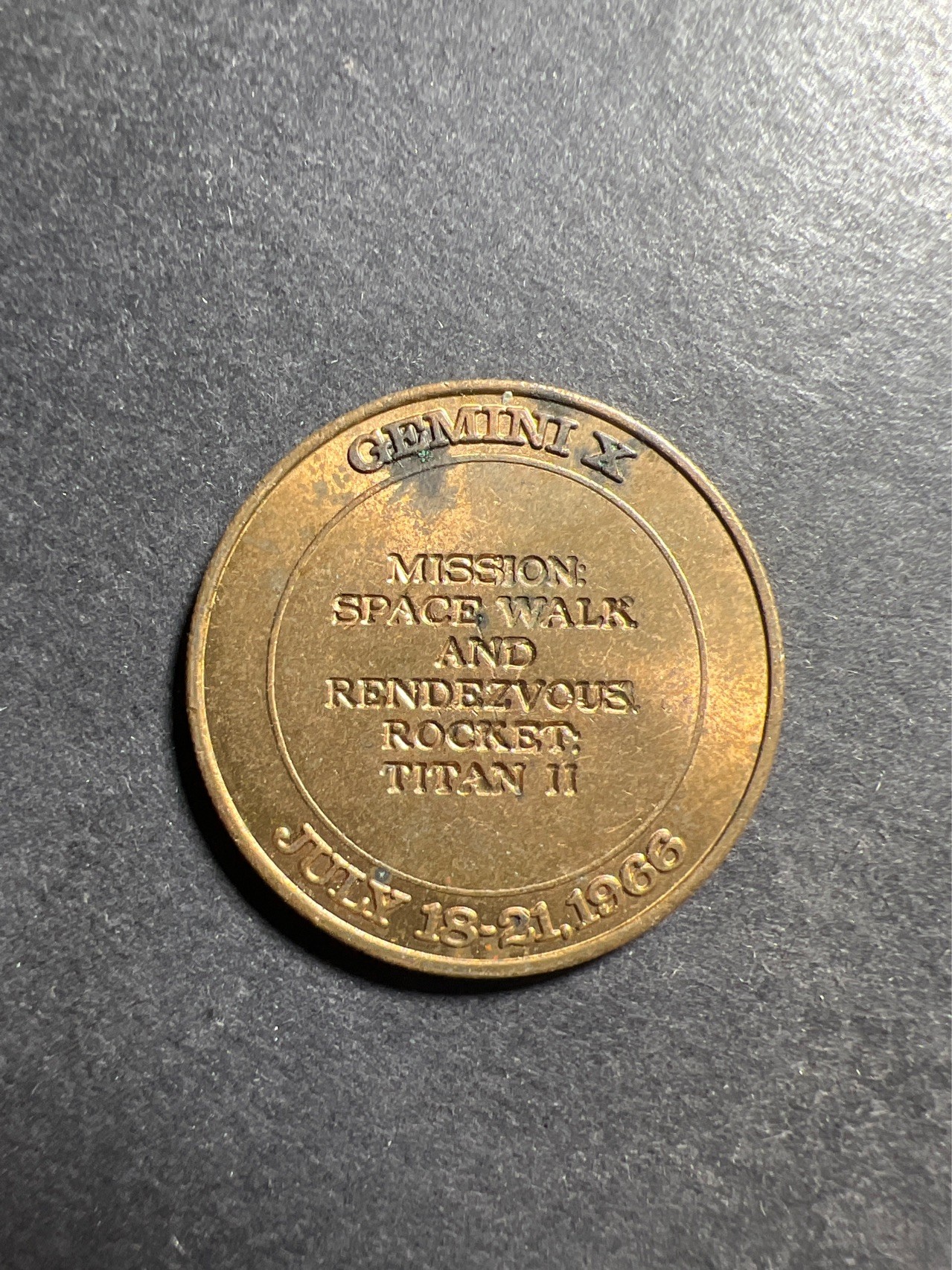 【8个洞收藏】第30场★ 0起1加★硬币专场 新规则实施  1966年美国双子星3号航天飞行器纪念铜章