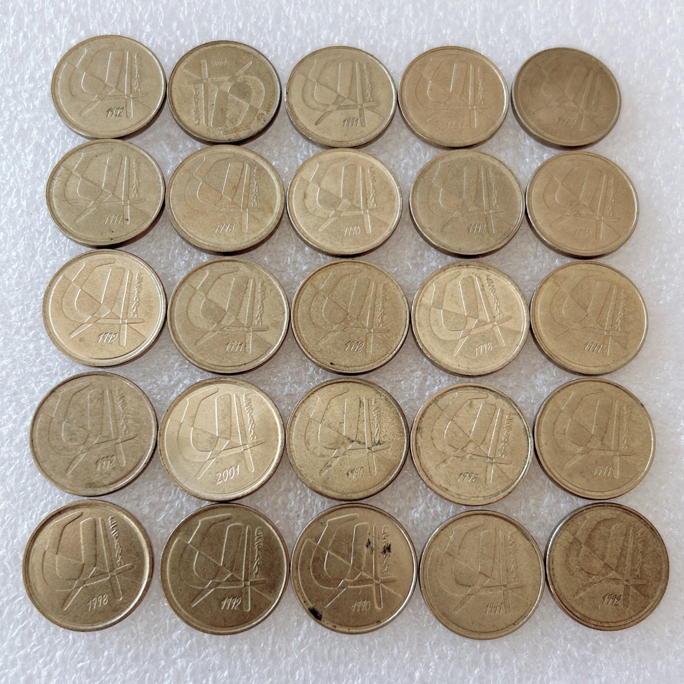 全场一元起拍 世界钱币银币、散币专场 第40期 西班牙5比塞塔25枚