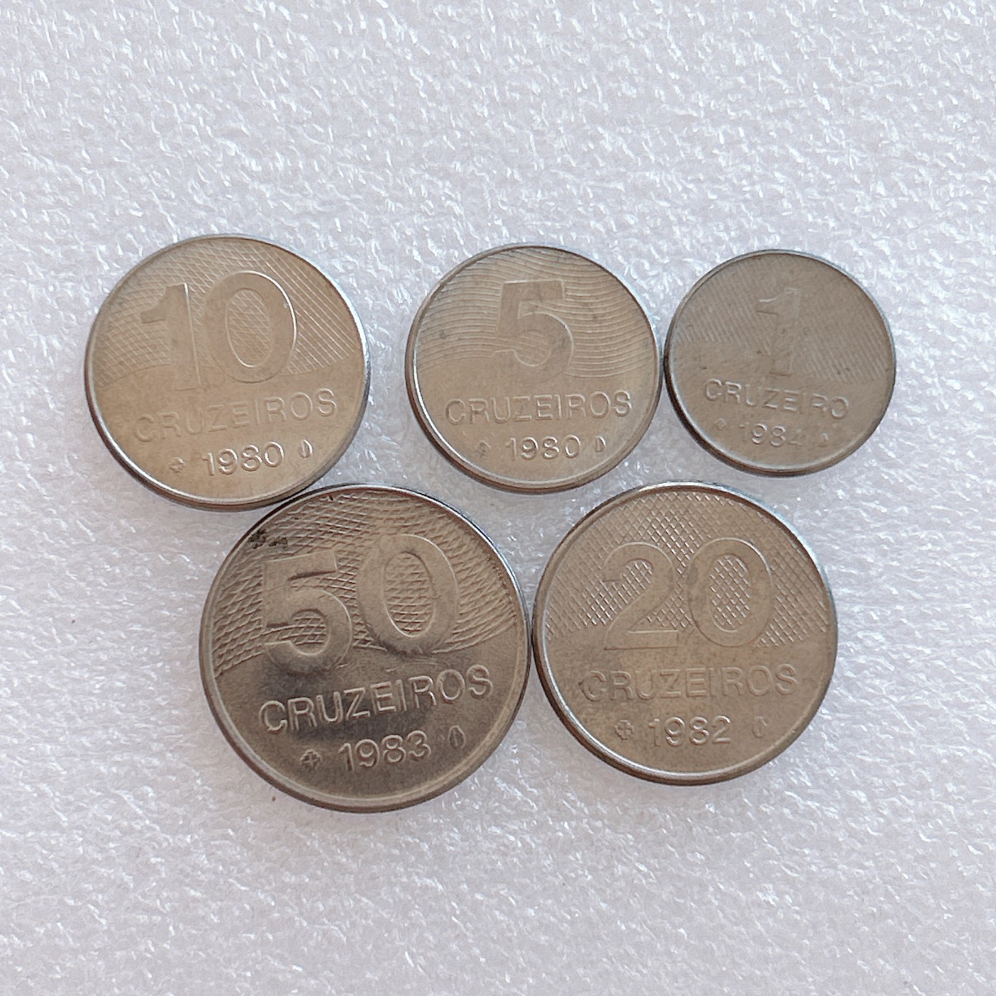 全场一元起拍 世界钱币银币、散币专场 第40期 巴西80年代硬币5枚套