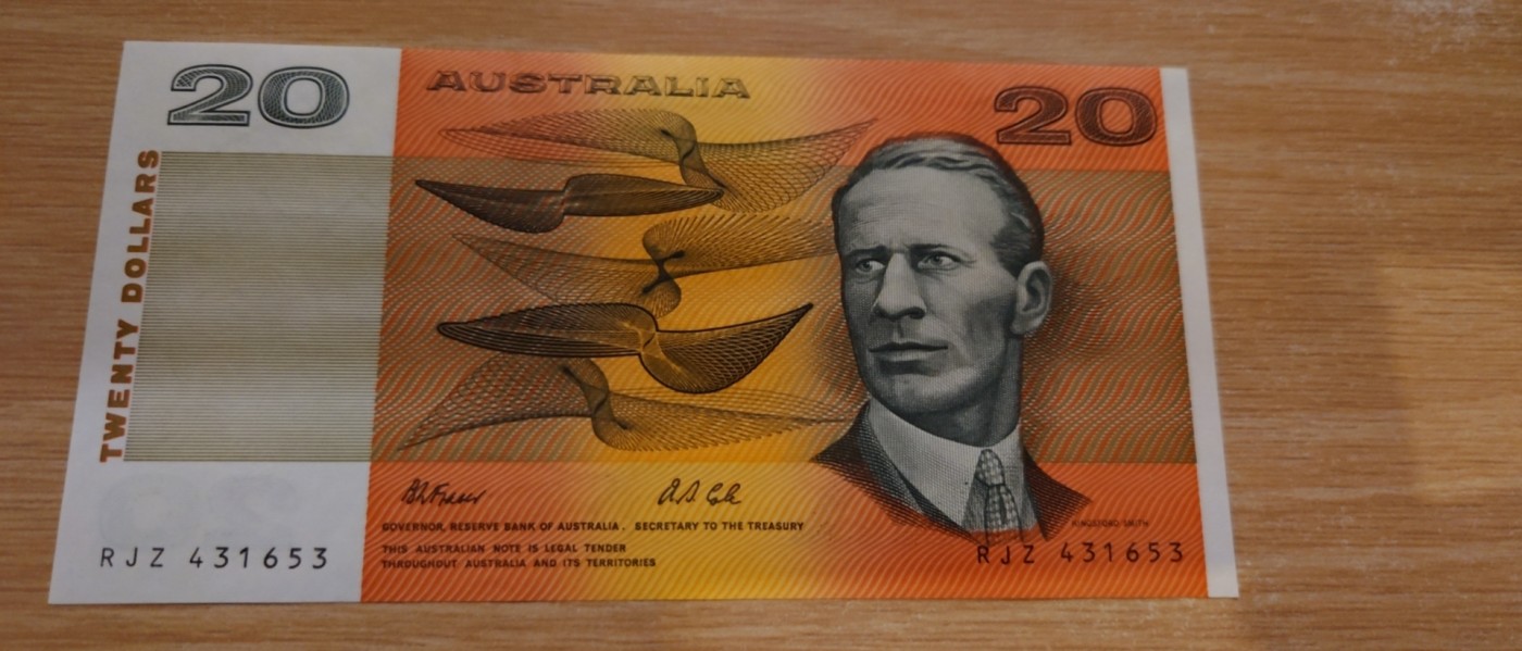 【世界钱币】精选微拍第85期暨2023年第三十二期 部分卖剩杂货大卖场(欧美洋洲篇) 1991年澳大利亚20元 全新绝品M尾号653(选了五六张去评都是PMG66)