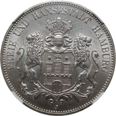 【雨安特拍】【北京国际钱币博览会】 - 德国汉堡5马克1913年 NGC-MS64