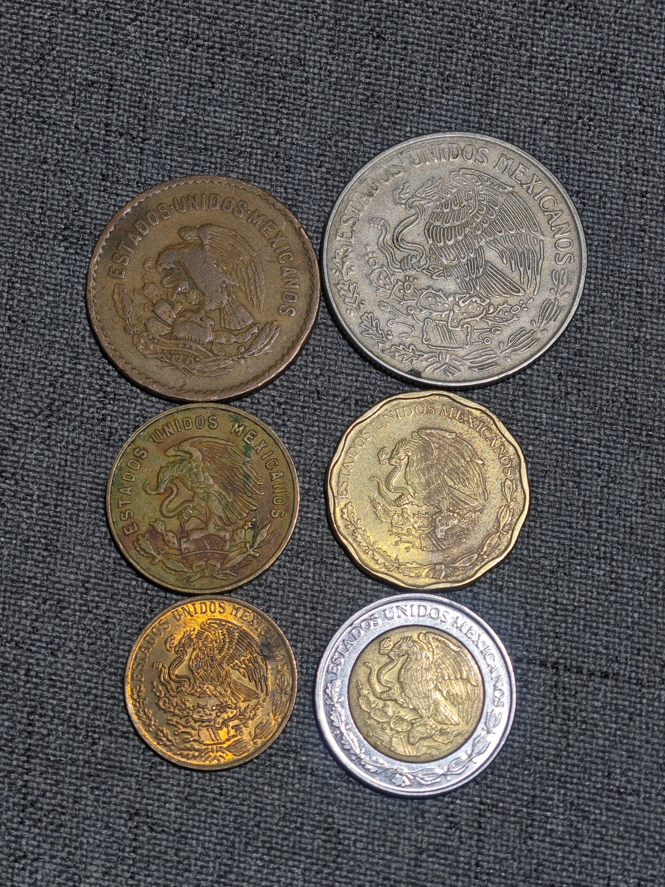 外国硬币收藏店第2期 墨西哥辅币一套6枚