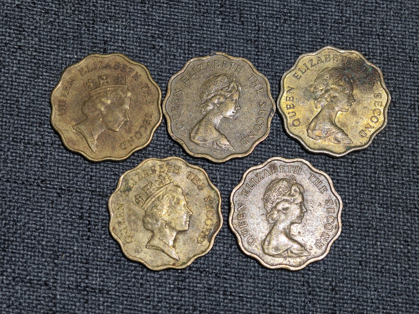 外国硬币收藏店第2期 港英时期女王贰毫5枚