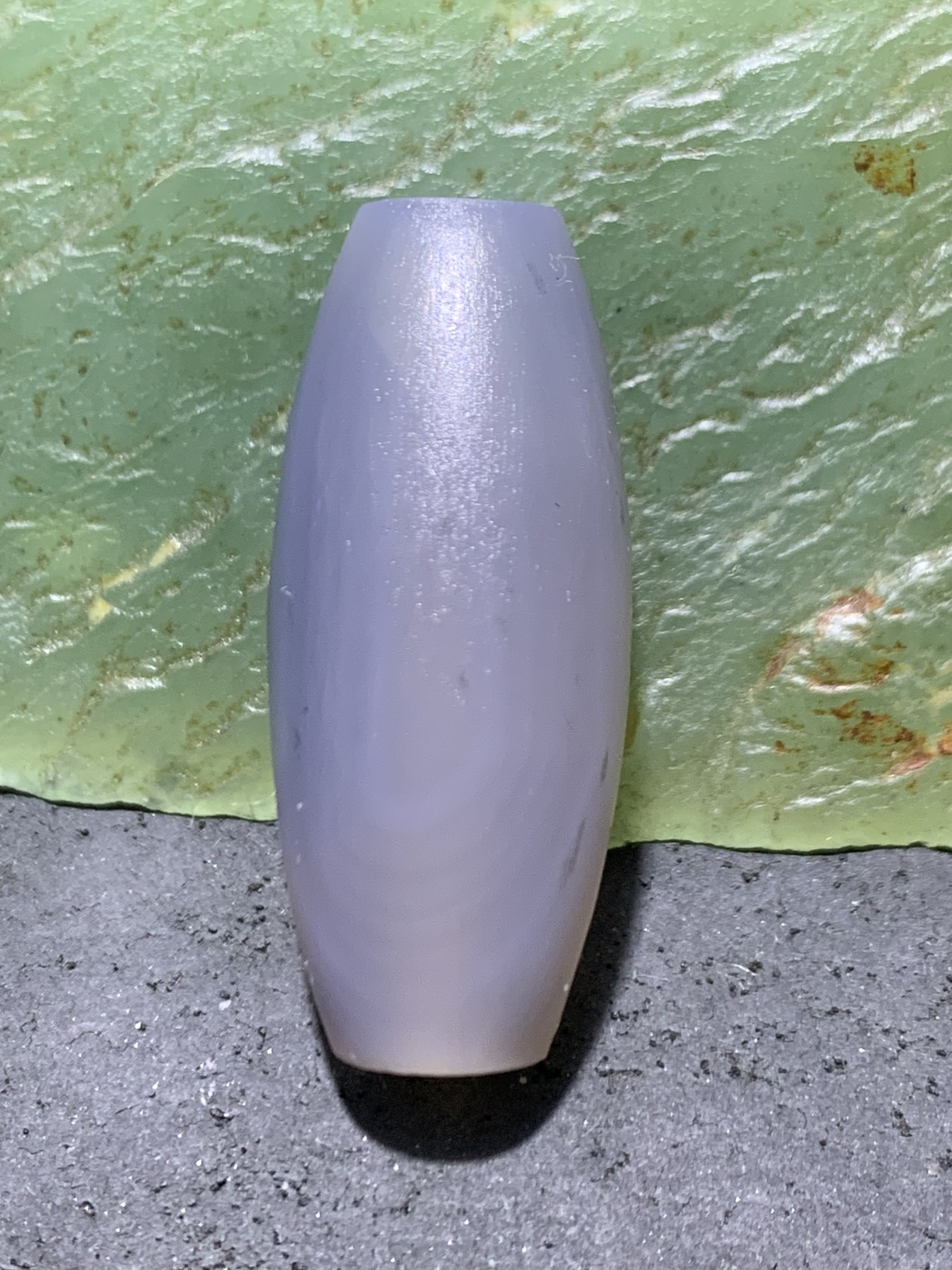 精美亚光高玉化巴西玛瑙手工俏色巧雕埃及法老桶珠一个