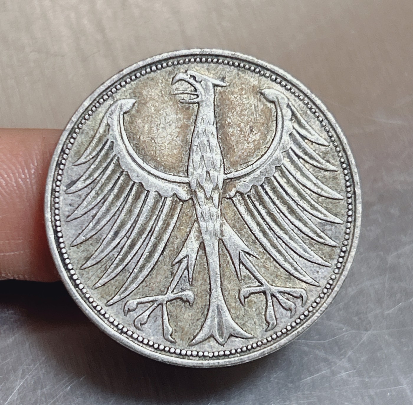 全场一元起拍 世界钱币银币、散币专场 第40期 德国1951年5马克银币 重11.2g