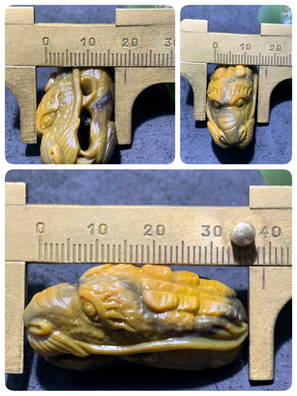 精美亚光战国红玛瑙雕刻一体龙头佛头三通一个，