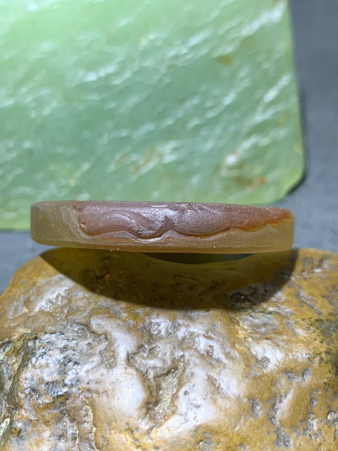 精美天然亚光高玉化糖料巴西玛瑙手工俏色巧雕宝宝观音吊坠一个