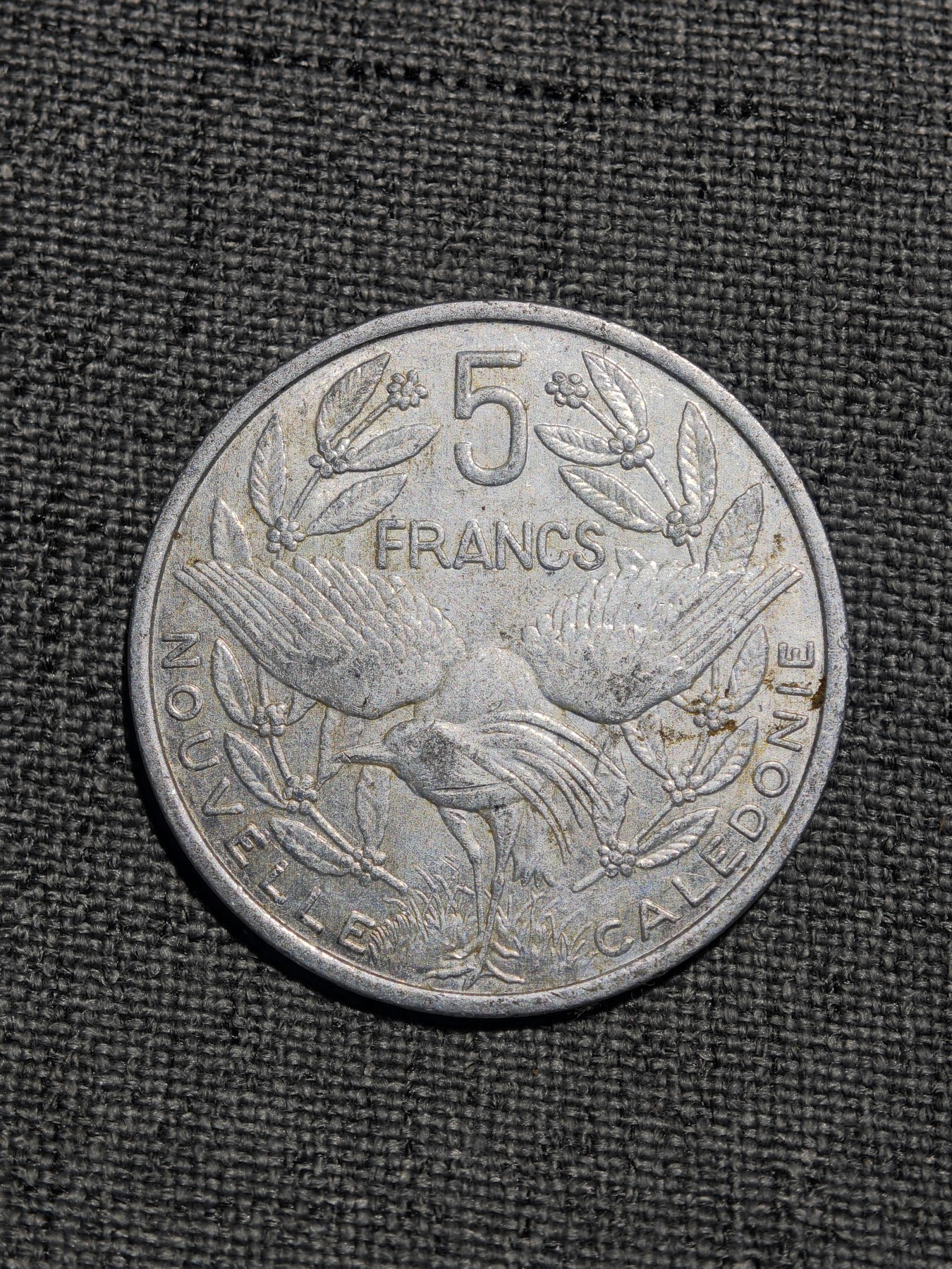 外国硬币收藏店第2期 法属新喀里多尼亚1994年5法郎大型铝币