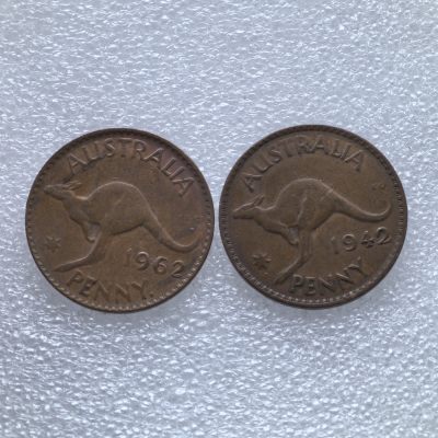 【铜匠收藏】第『63』散币 少量批发局《接受代拍 代送NGC评级》 - 澳大利亚 袋鼠 1便士 2枚 铜币