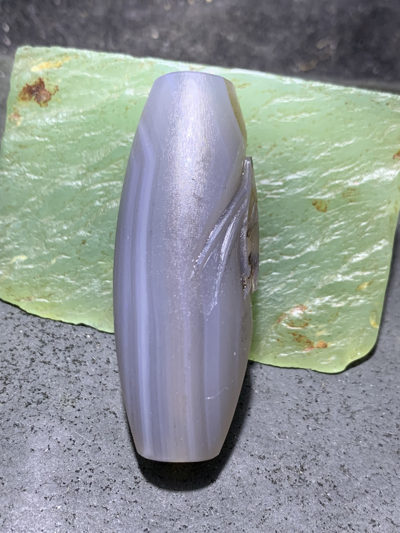 精美亚光高玉化天眼纹巴西玛瑙手工俏色巧雕富贵有鱼吊坠（把件）一个！