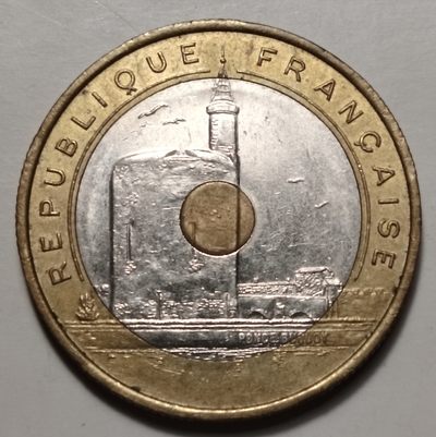 布加迪🐬～世界钱币🌾第47期 /  欧美亚洲各国币  - 法国🇫🇷 1993年 20法郎 地中海运动纪念双色币 27mm
