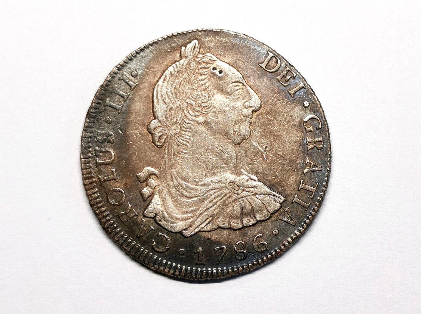 凡希社世界钱币微拍第二百五十五期 1786墨西哥卡三双柱 美品