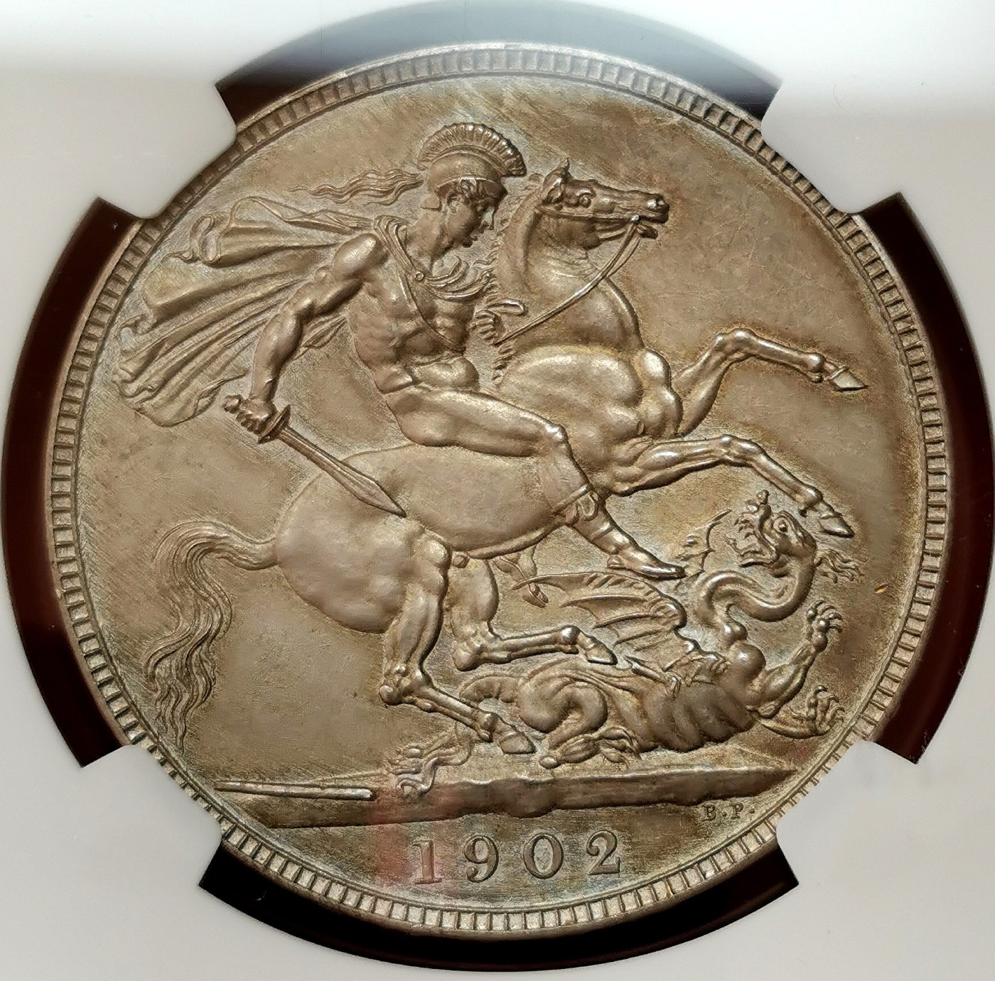凡希社世界钱币微拍第二百五十五期 1902英国爱七马剑精铸NGC-PF63Matte