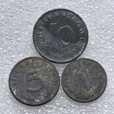 【铜匠收藏】第『63』散币 少量批发局《接受代拍 代送NGC评级》 - 德国 芬尼 3枚 锌币