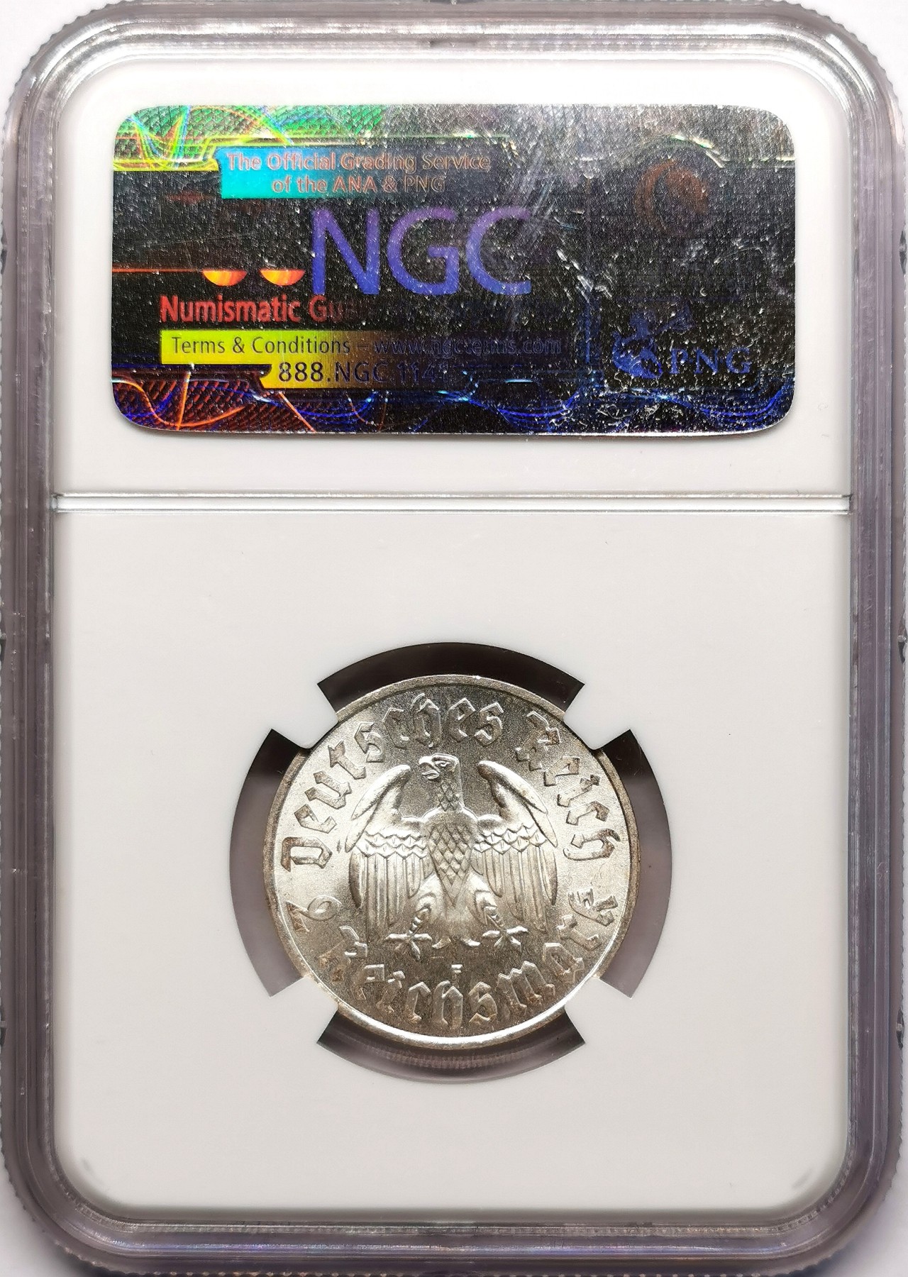 凡希社世界钱币微拍第二百五十五期 1933F德国路德纪念2马克NGC-MS65