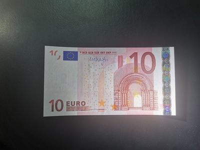 欧盟纸币 Euro2002版 10欧元 三签 全新UNC - 欧盟纸币 Euro2002版 10欧元 三签 全新UNC