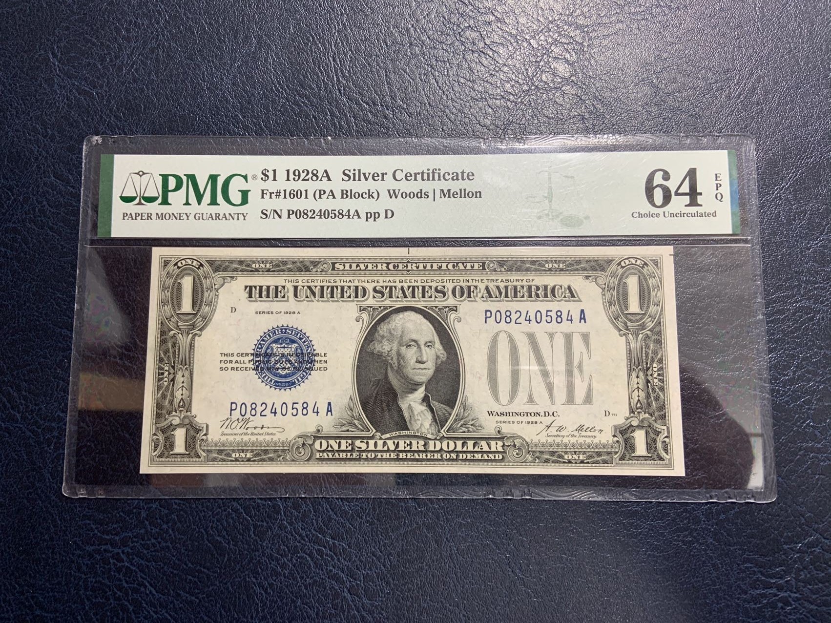 收藏联盟Quantum Auction 第306期拍卖  美国1928年1美元银币券 PMG64e