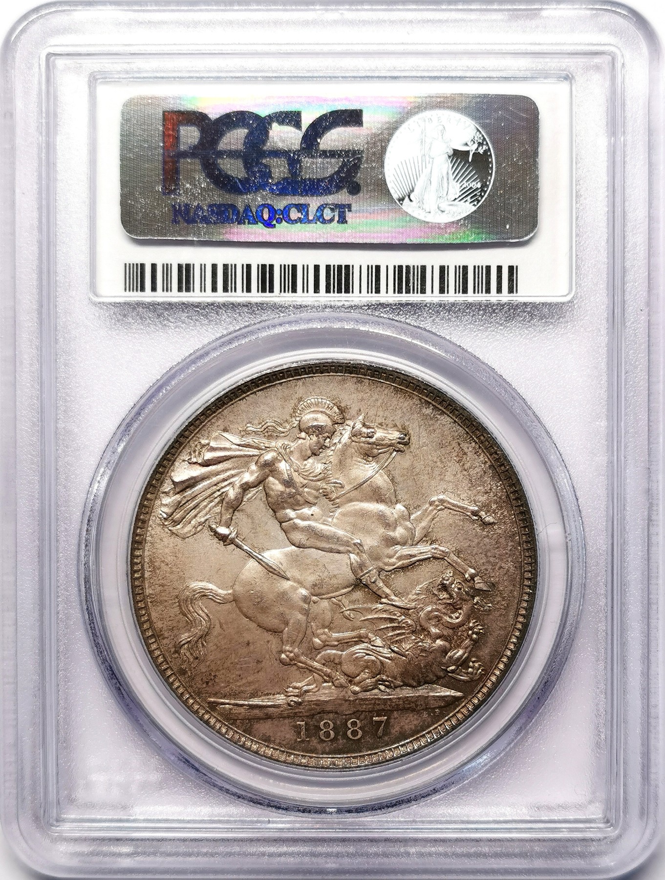 凡希社世界钱币微拍第二百五十五期 荐！1887英国老维高冠马剑PCGS-MS63烟熏彩绝美！