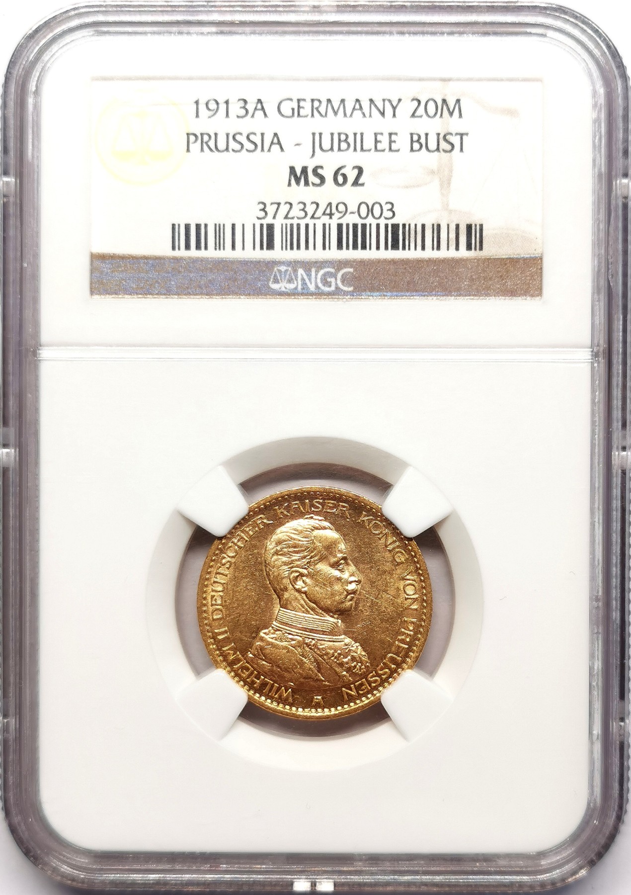 凡希社世界钱币微拍第二百五十五期 1913普鲁士20马克金币NGC-MS62