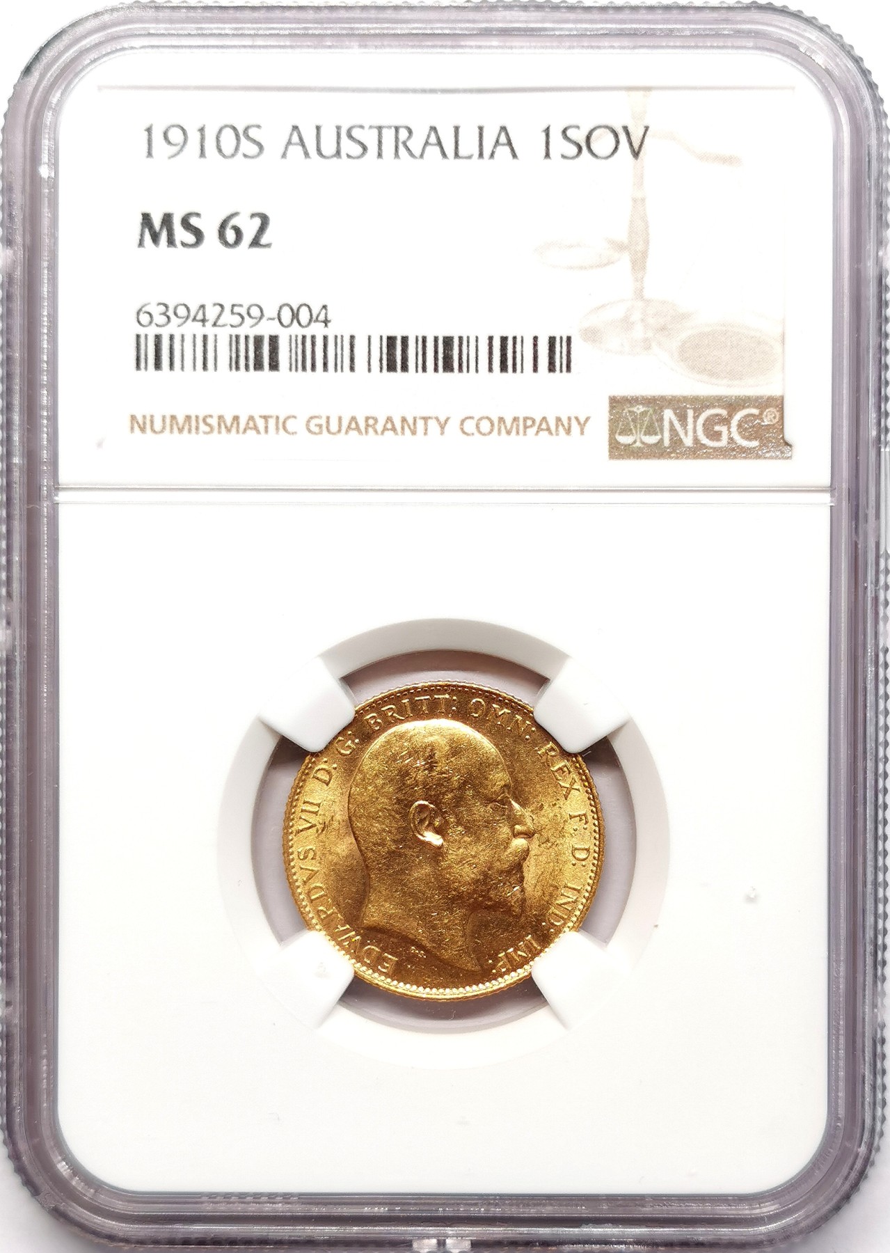 凡希社世界钱币微拍第二百五十五期 1910S澳大利亚爱七索维林金币NGC-MS62