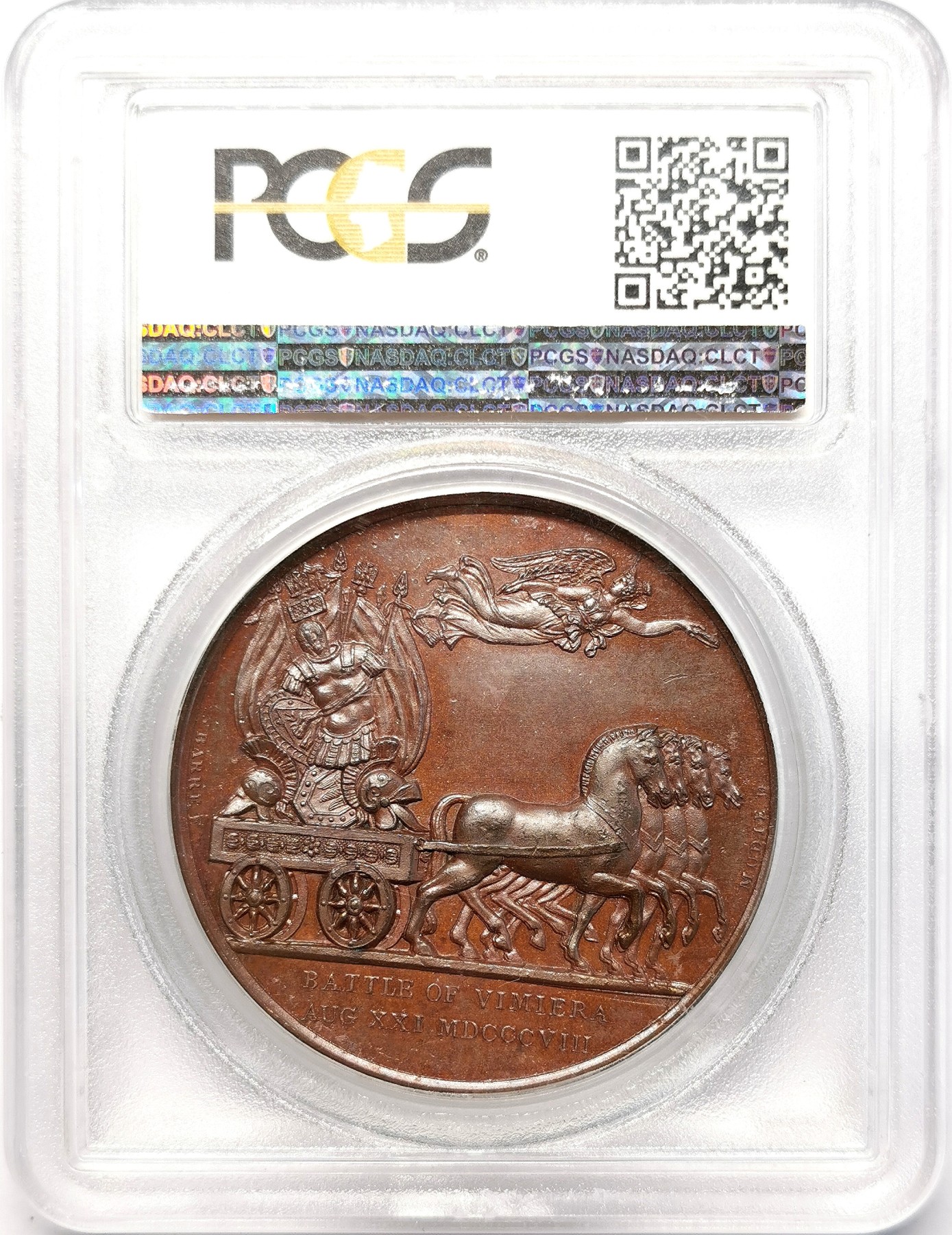凡希社世界钱币微拍第二百五十五期 1808英国半岛战争英军登陆里斯本纪念铜章PCGS-SP63