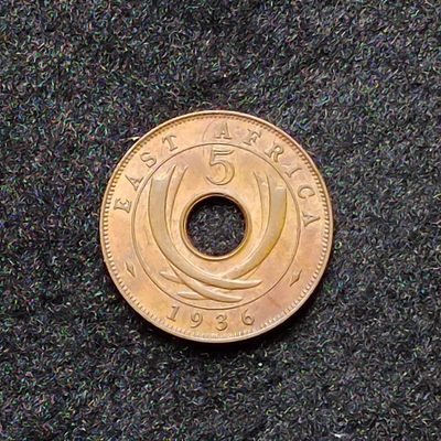 巴斯克收藏第200期 散币专场 12月5/6/7 号三场连拍 全场包邮 - 英属东非 爱德华八世 1936年 5分铜币