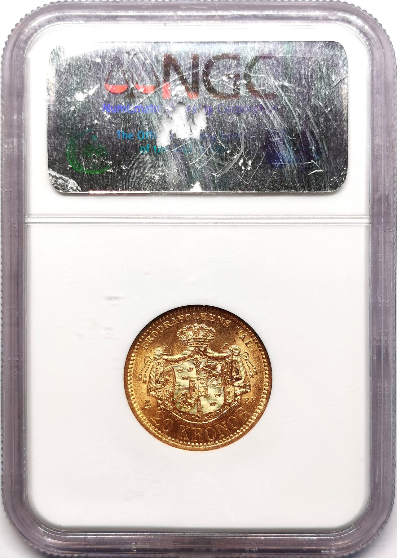 凡希社世界钱币微拍第二百五十五期 1881瑞典奥斯卡二世20克朗金币NGC-MS64