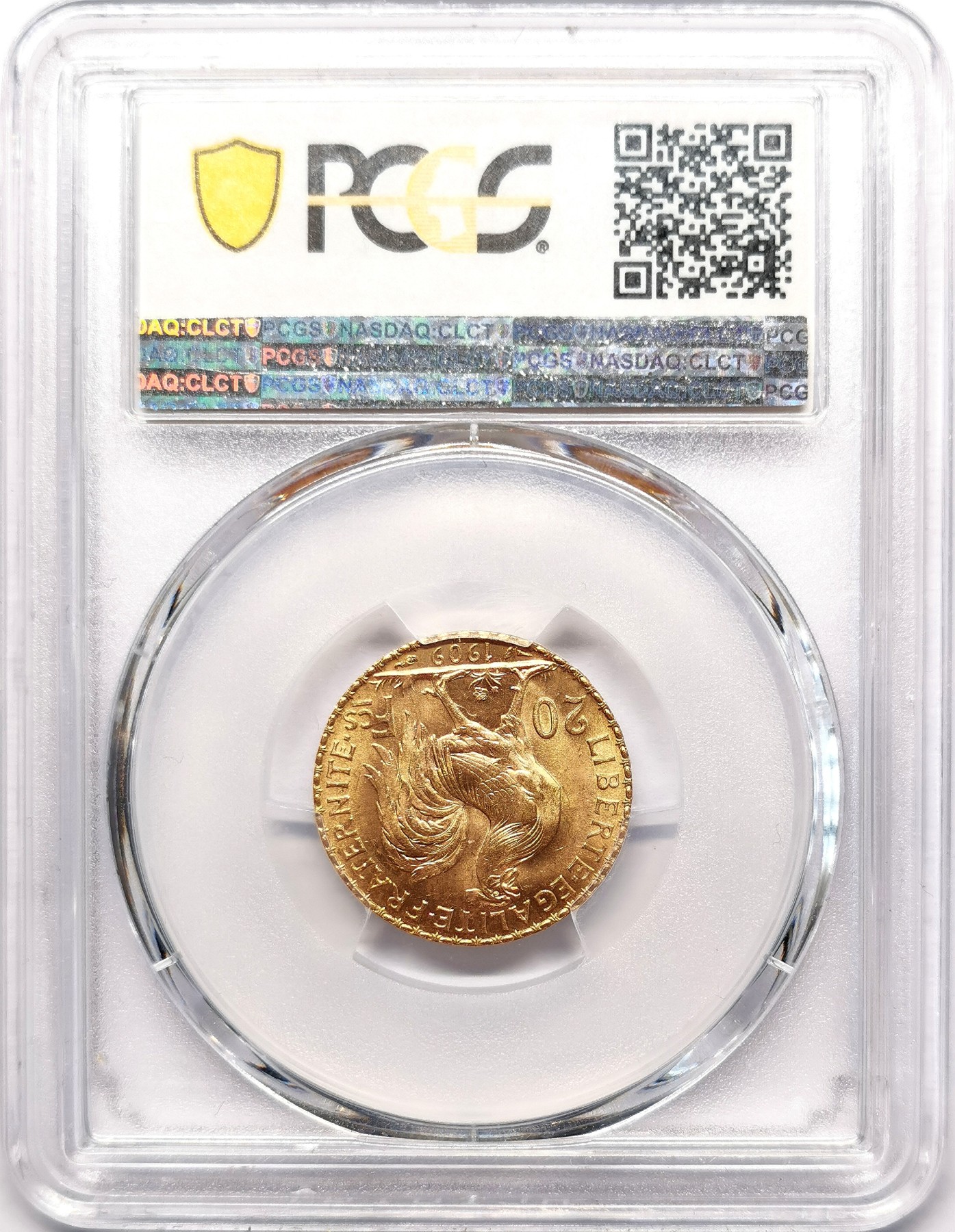 凡希社世界钱币微拍第二百五十五期 1909法国自由帽女神20法郎金币PCGS-MS65