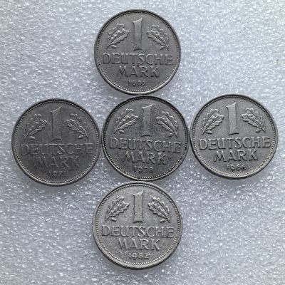 【铜匠收藏】第『63』散币 少量批发局《接受代拍 代送NGC评级》 - 德国 1马克 5枚 镍币