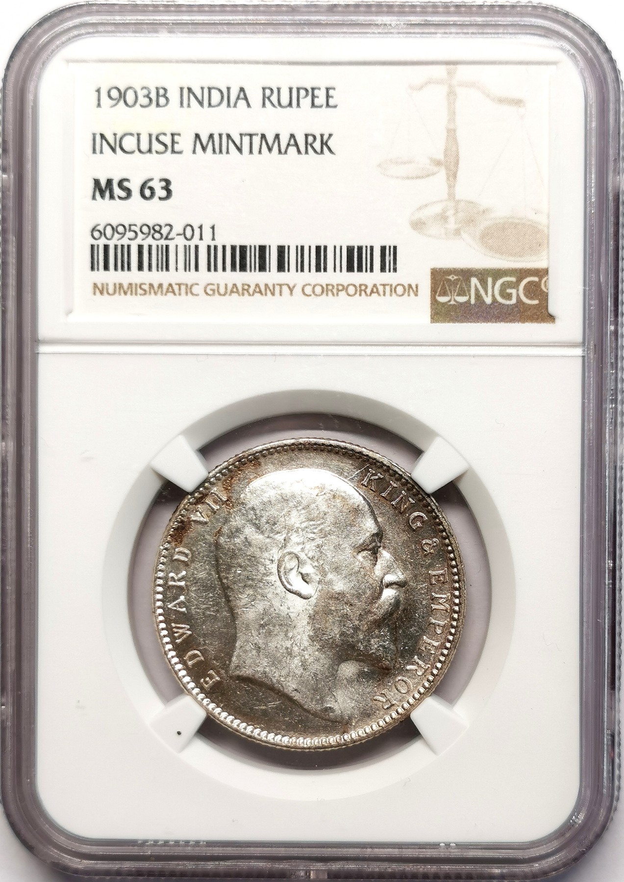 凡希社世界钱币微拍第二百五十五期 1903B英属印度爱七卢比NGC-MS63