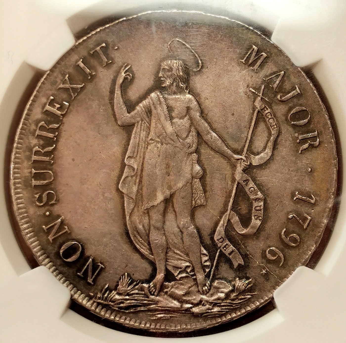 凡希社世界钱币微拍第二百五十五期 荐！1796热那亚共和国施礼约翰8L大银NGC-MS62品相卓越！