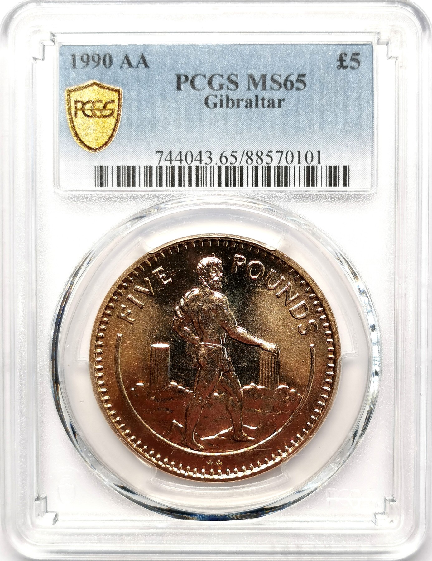 凡希社世界钱币微拍第二百五十五期 1990直布罗陀5镑PCGS-MS65