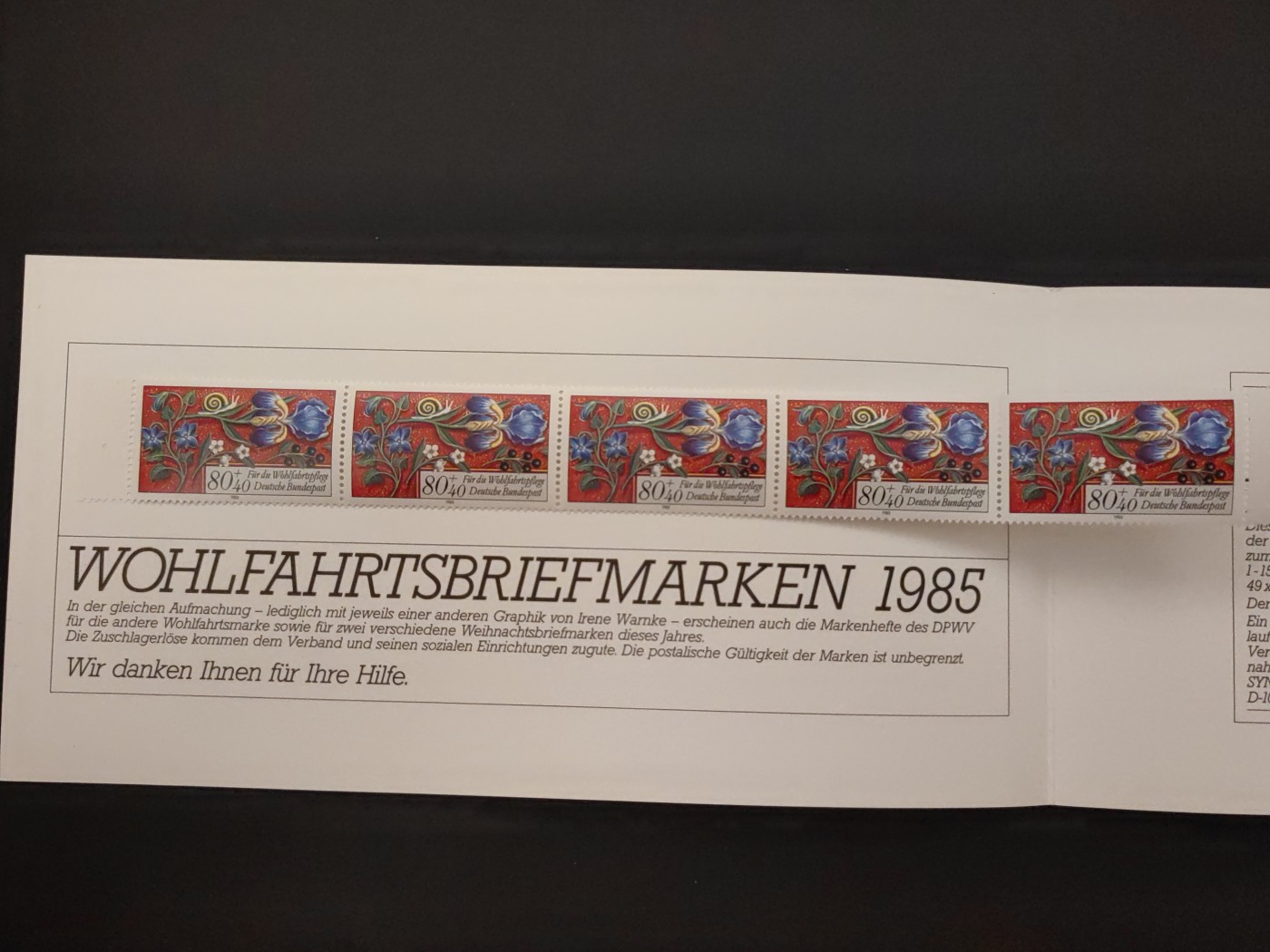 经典邮品专场（拍卖）第③②场 德国1985年 微型装饰画