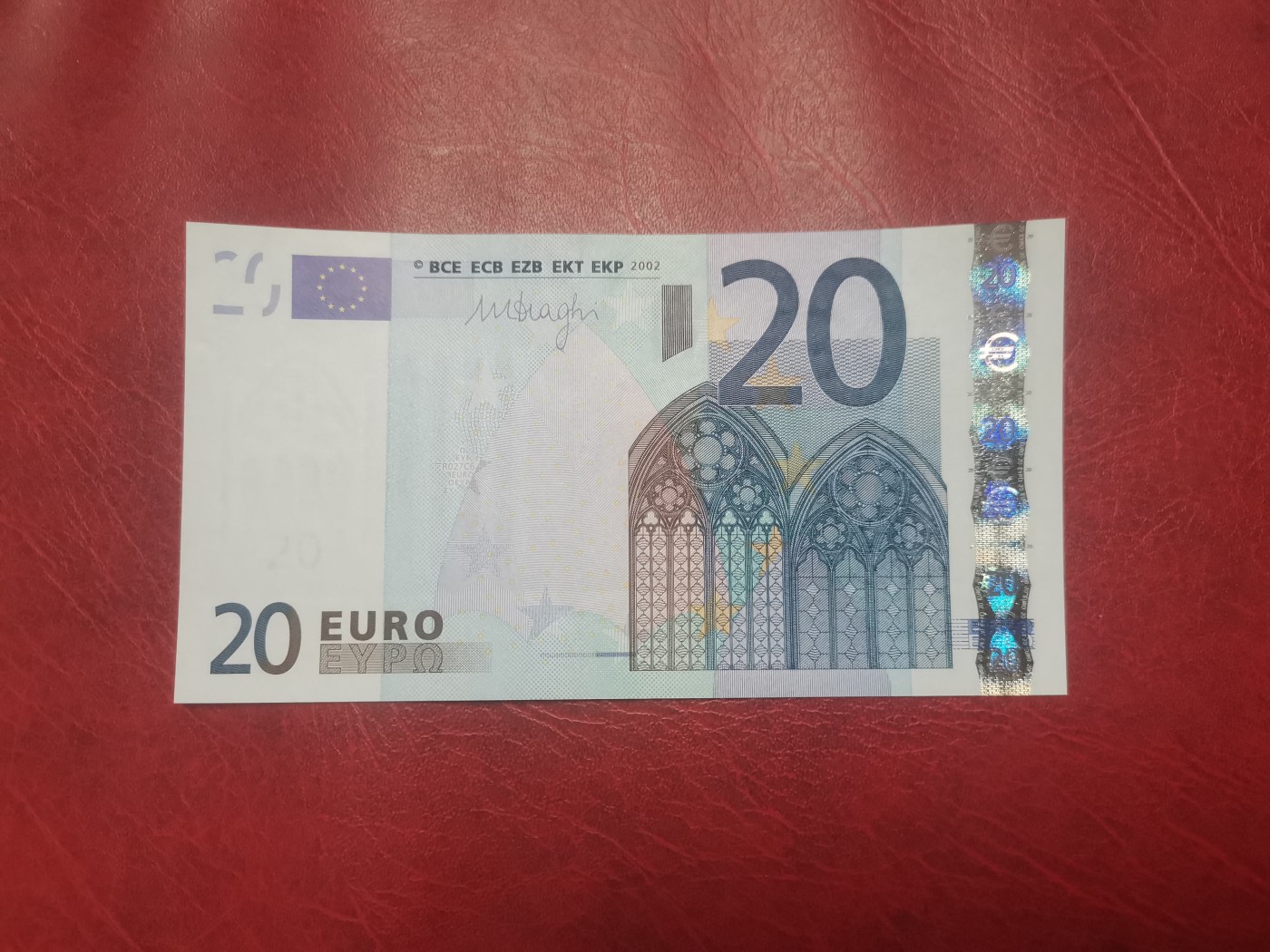 欧盟纸币Euro H冠斯洛文尼亚（稀有冠）2002版三签20欧元 全新UNC