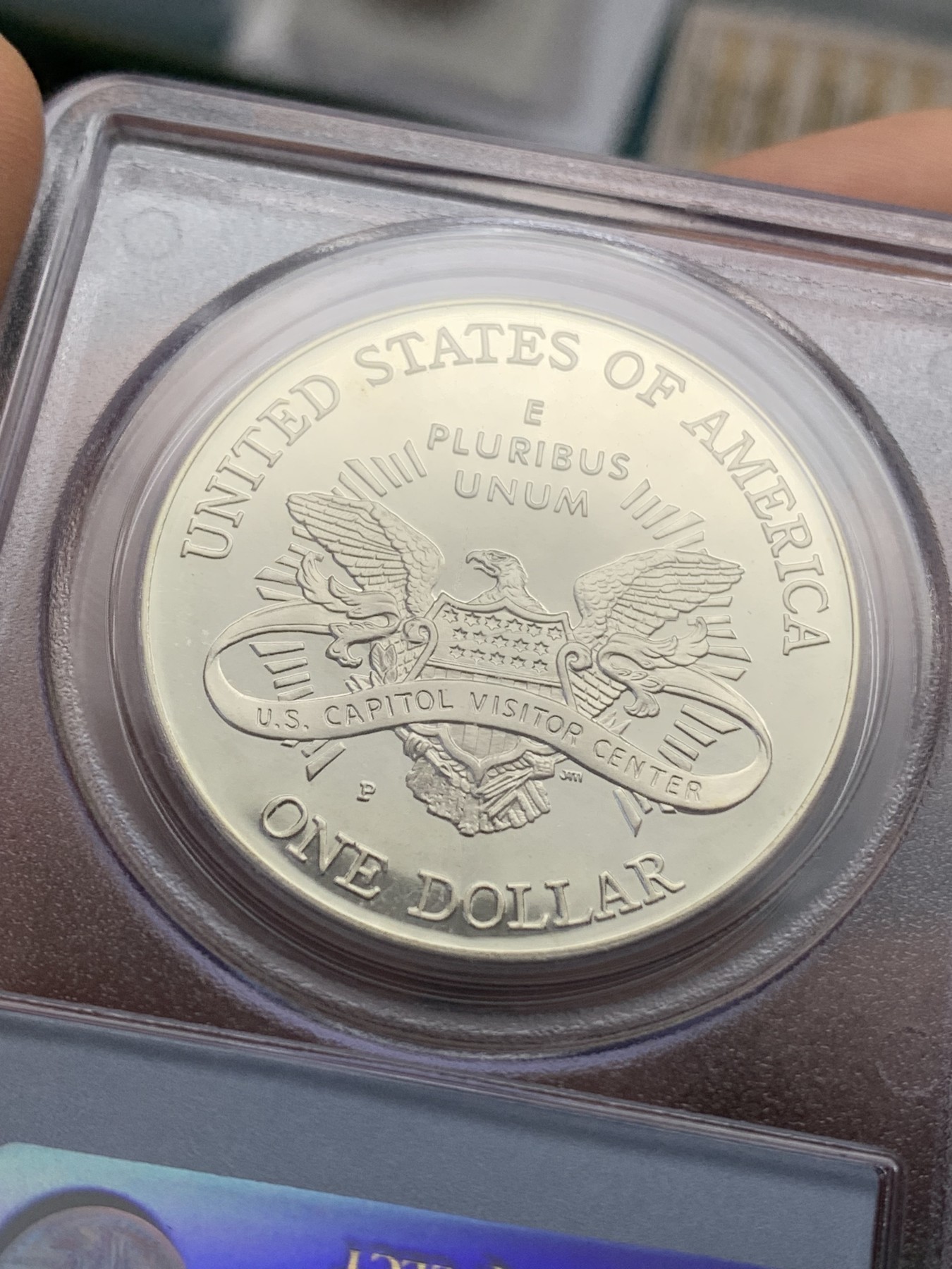 《竞宝斋》第218场-周日，周一 2场 (全场包邮) PCGS-PR69DCAM 美国2001年首都访问中心纪念精制大银币