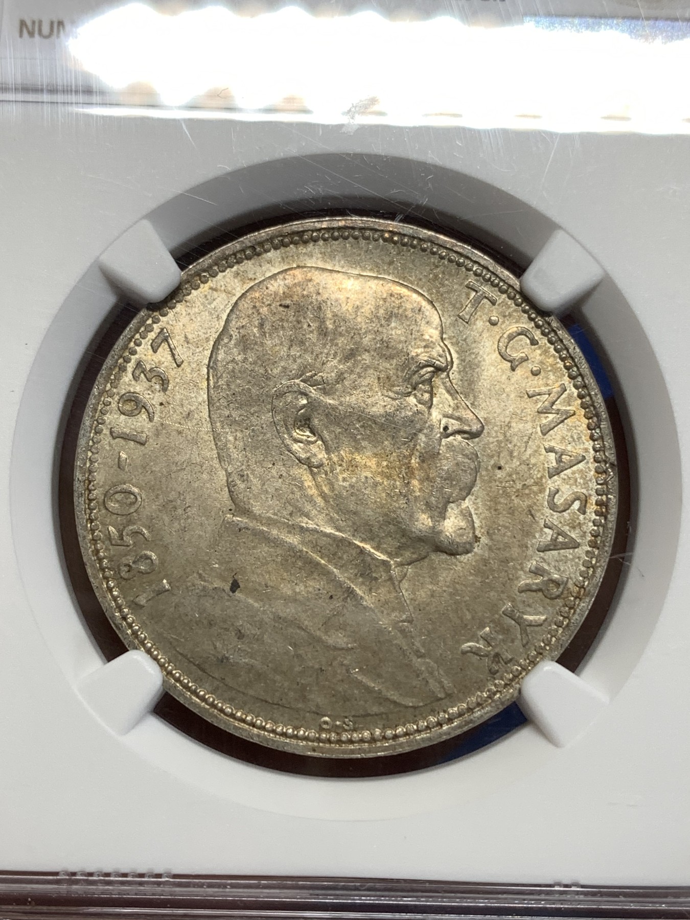 《竞宝斋》第218场-周日，周一 2场 (全场包邮) NGC MS64 1937捷克斯洛伐克20k大银币