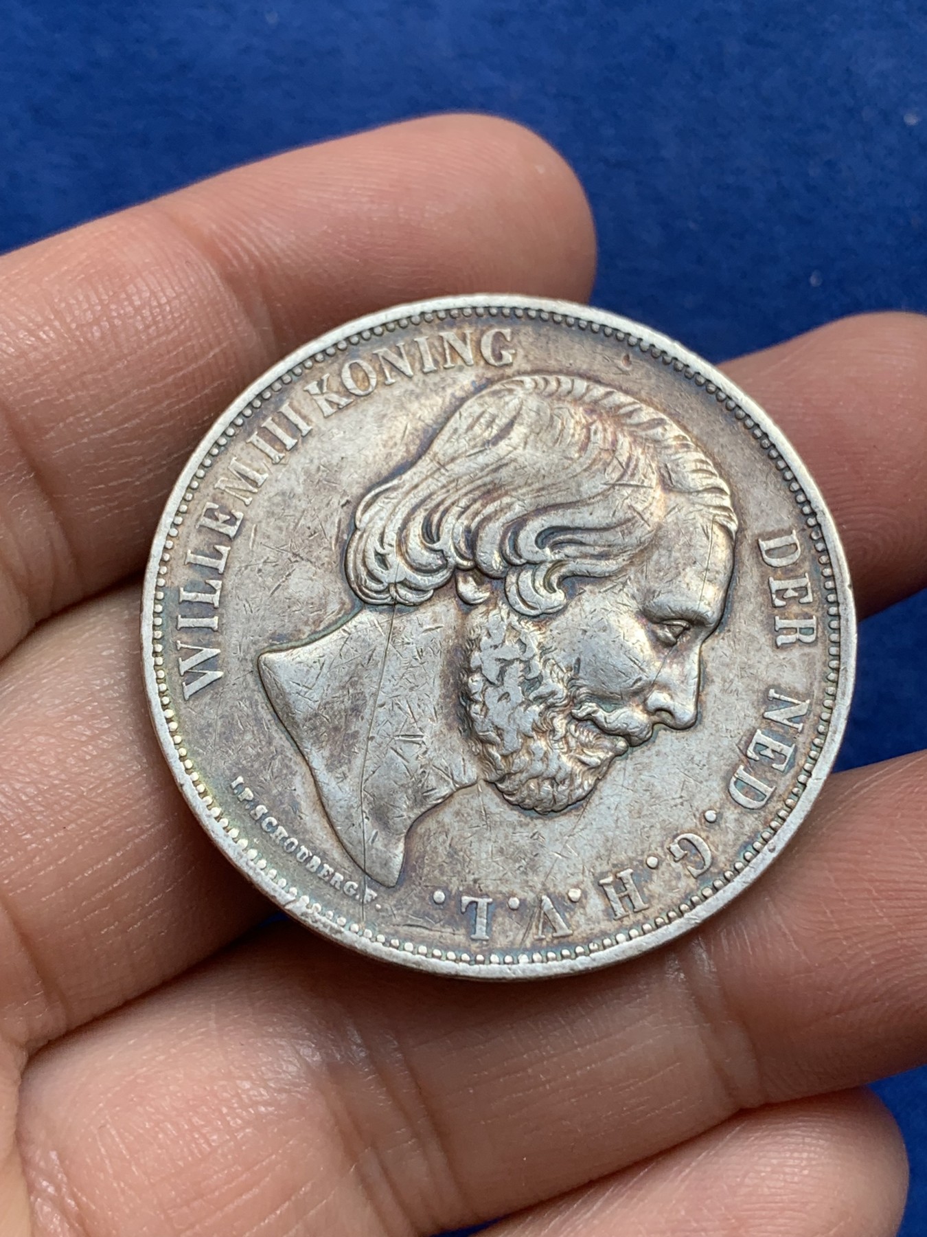 《竞宝斋》第218场-周日，周一 2场 (全场包邮) 荷兰 1872年威廉三世 2.5盾大银币 945高银