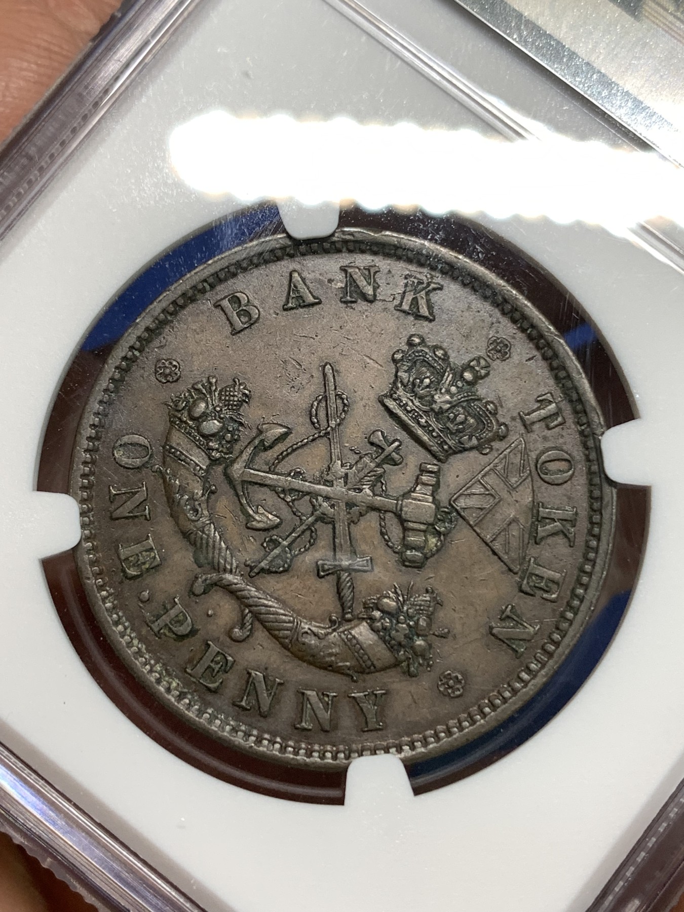 《竞宝斋》第218场-周日，周一 2场 (全场包邮) NGC AUD 加拿大1850年1便士铜币